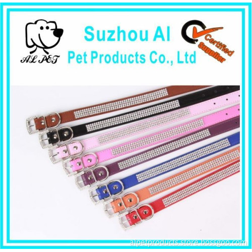 Bling Rhinestone Wholesale Pet Dog Leather Collars